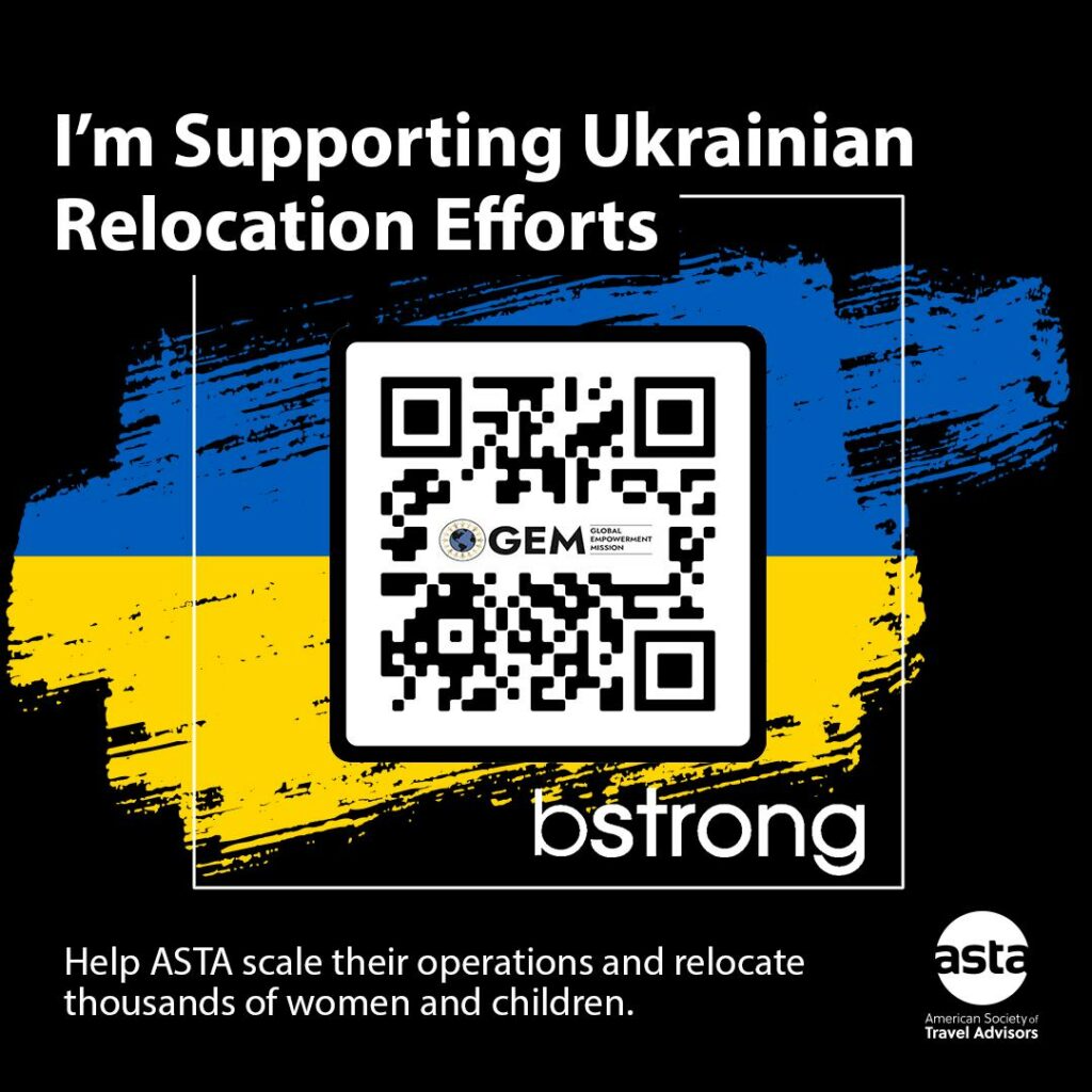 Use the QR code above to help Ukrainian refugees relocate.